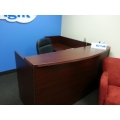 Mahogany L Suite Reception Desk with Transaction Counter